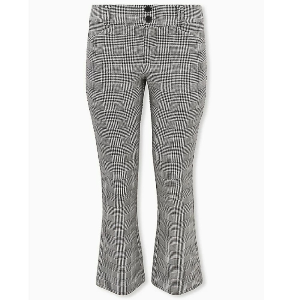 TORRID PLUS SIZE 20 20R BLACK & WHITE PLAID PREMIUM PONTE TROUSER PANTS